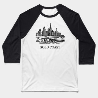 gold coast australia city simple line art illustration Baseball T-Shirt